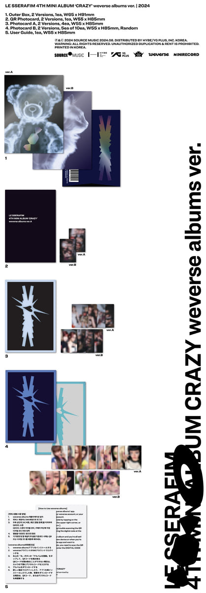 LE SSERAFIM - [CRAZY] 4th Mini Album WEVERSE ALBUMS A Version