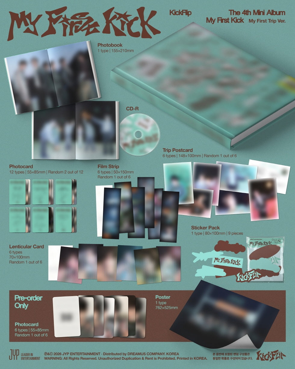 [Detailed information] • My First Trip Ver. • Photo book • CD • Photocards (2 random out of 12 types) • Postcard (random o...