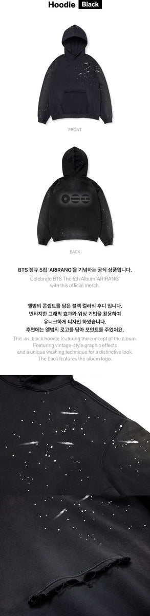 BTS - [ARIRANG] (5th Album OFFICIAL MD Hoodie (Black