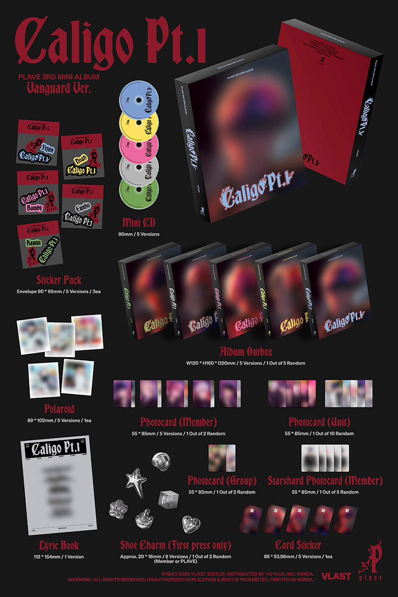 最先端 [CALIGO - PLAVE PT.1] SET Version 5 VANGUARD Album Mini 3rd K-Pop / Asia