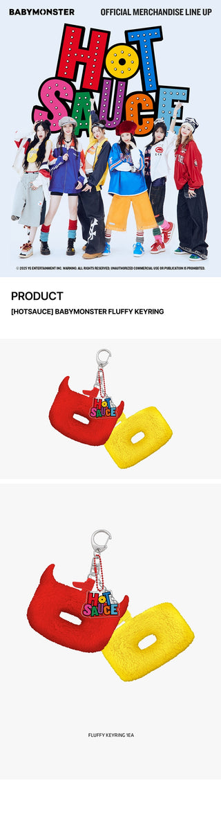 BABYMONSTER - [HOTSAUCE] (OFFICIAL MD FLUFFY KEYRING) – kpopalbums.com