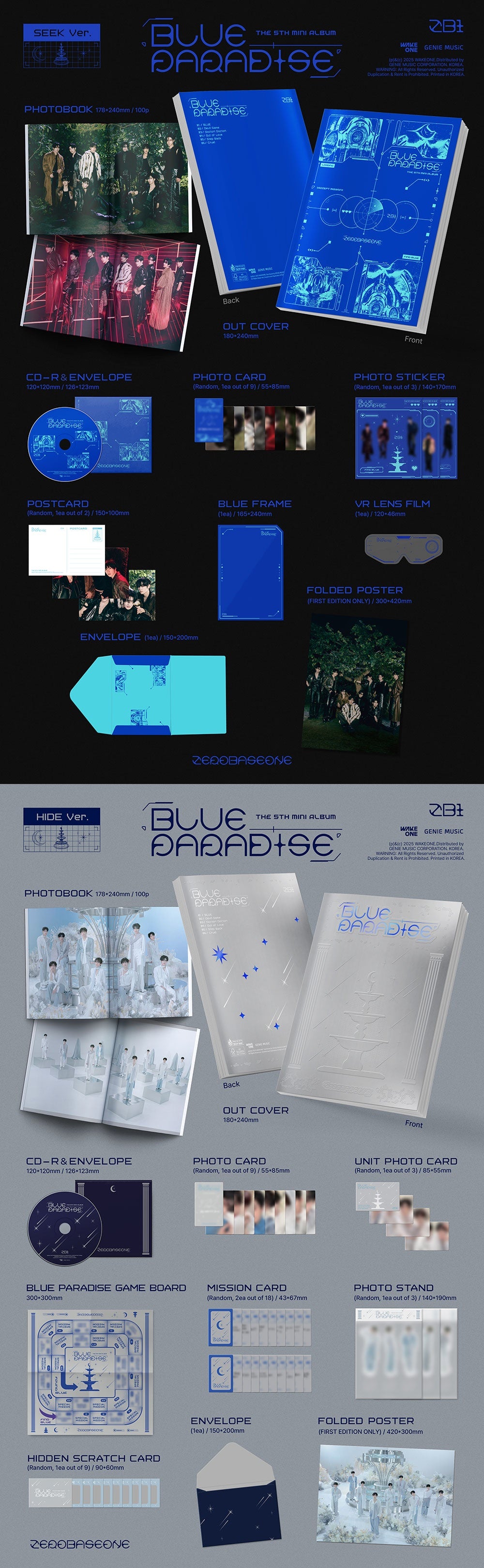 ZEROBASEONE - [BLUE PARADISE] 5th Mini Album SEEK Version