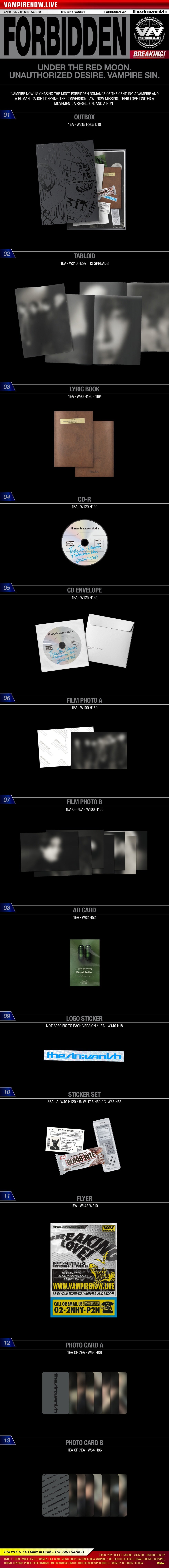 EN-HYPEN The Sin : Vanish 7th Mini Album (3 ver. SET EN-HYPEN The Sin : Vanish 7th Mini Album (3 ver. SET
