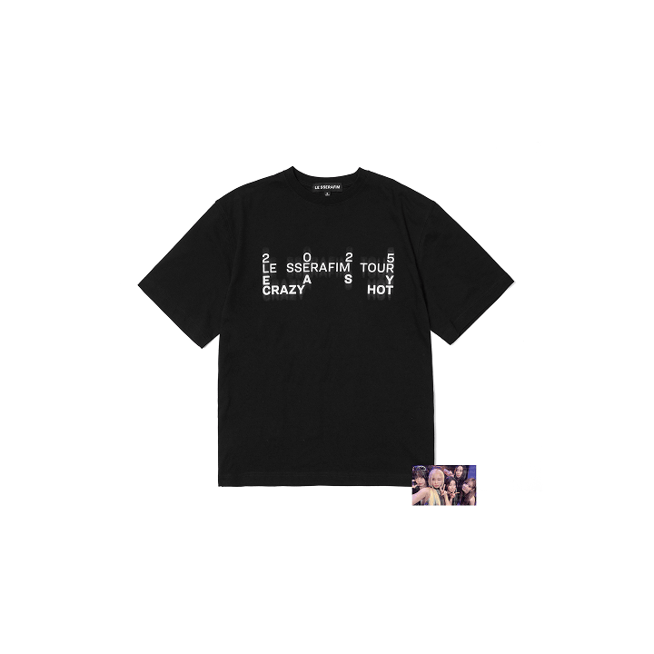 ショップレビュー ランキング SSERAFIM LE - (black T-Shirt S/S MD (TOUR HOT] CRAZY [EASY タレントカード