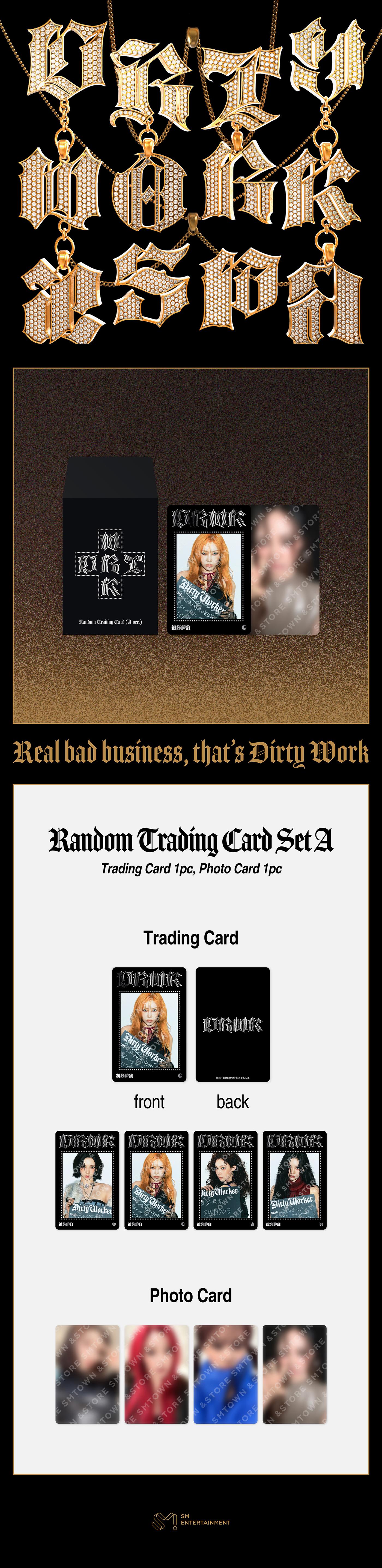 aespa - [DIRTY WORK] OFFICIAL MD RANDOM TRADING CARD SET A