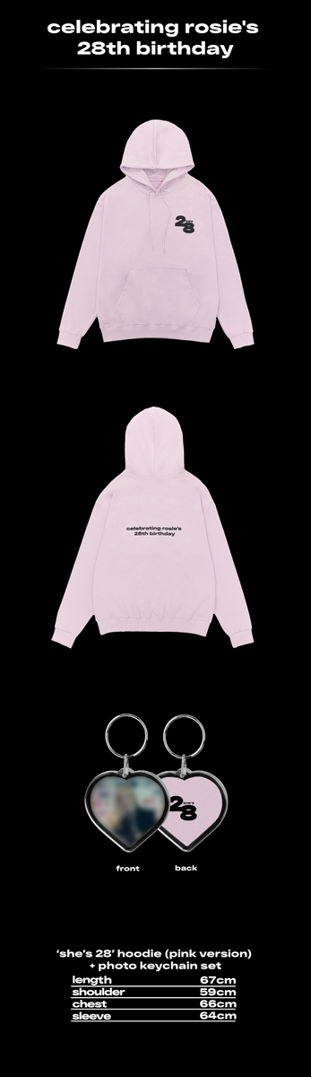 BLACKPINK ROSE ロゼ She's 28 Hoodie - Pink 18ef894486b1ac3092283d0a0f3b06
