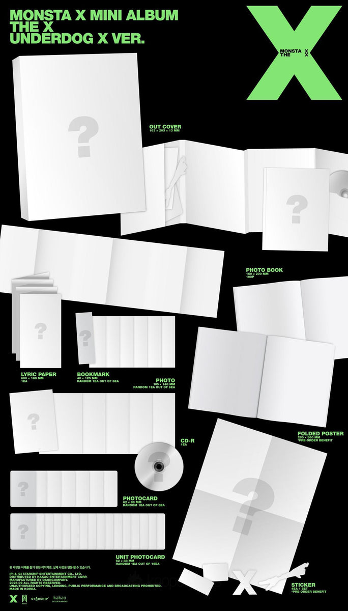 MONSTA X - [THE X] 13th Mini Album UNDERDOG X Version – kpopalbums.com