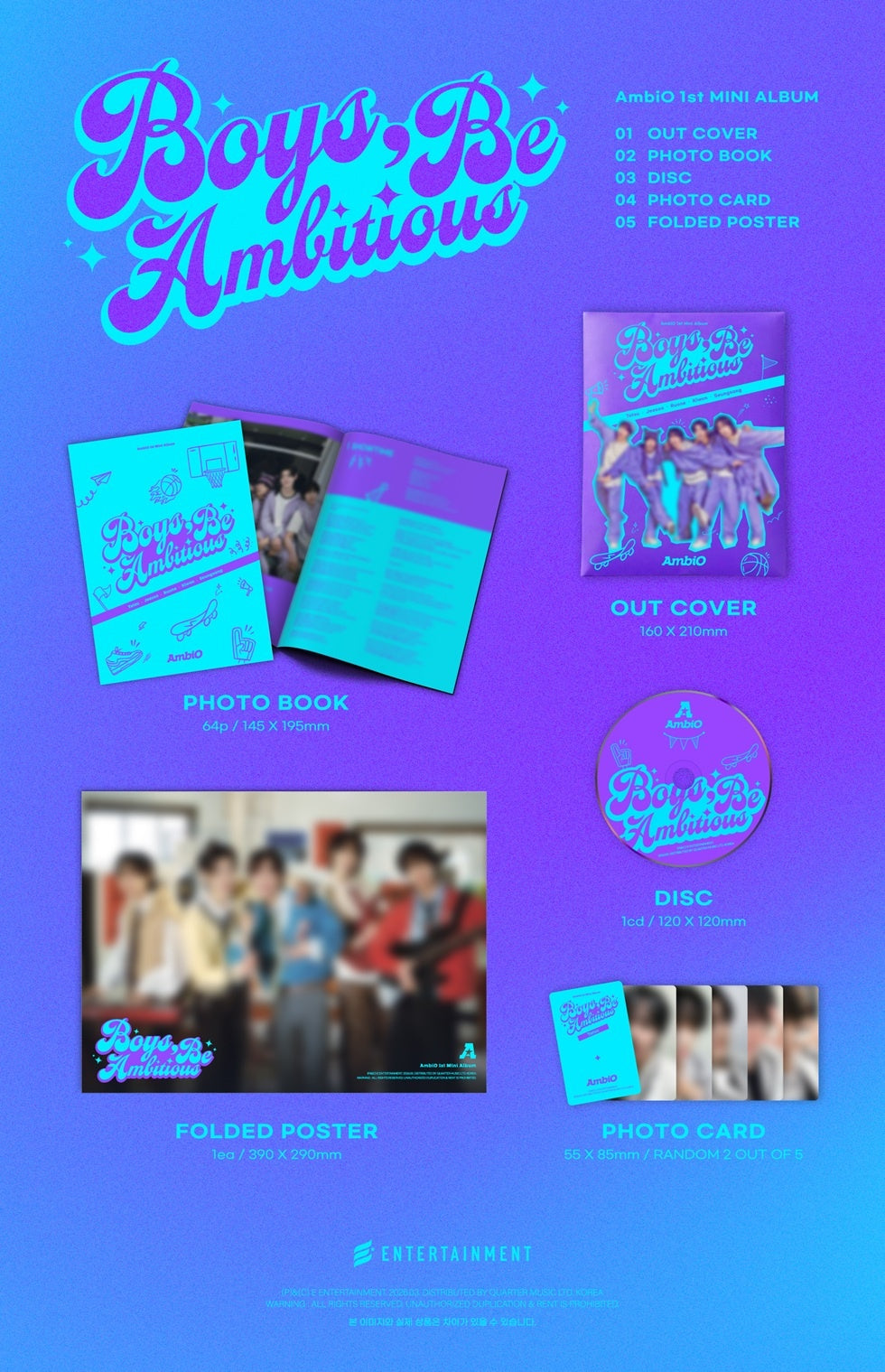 [Components] - OUT COVER: 160 X 210mm - PHOTO BOOK: 64 PAGE / 145 x 195mm - DISC: 1cd / 120 X 120mm - PHOTO CARD : 55 x 85...