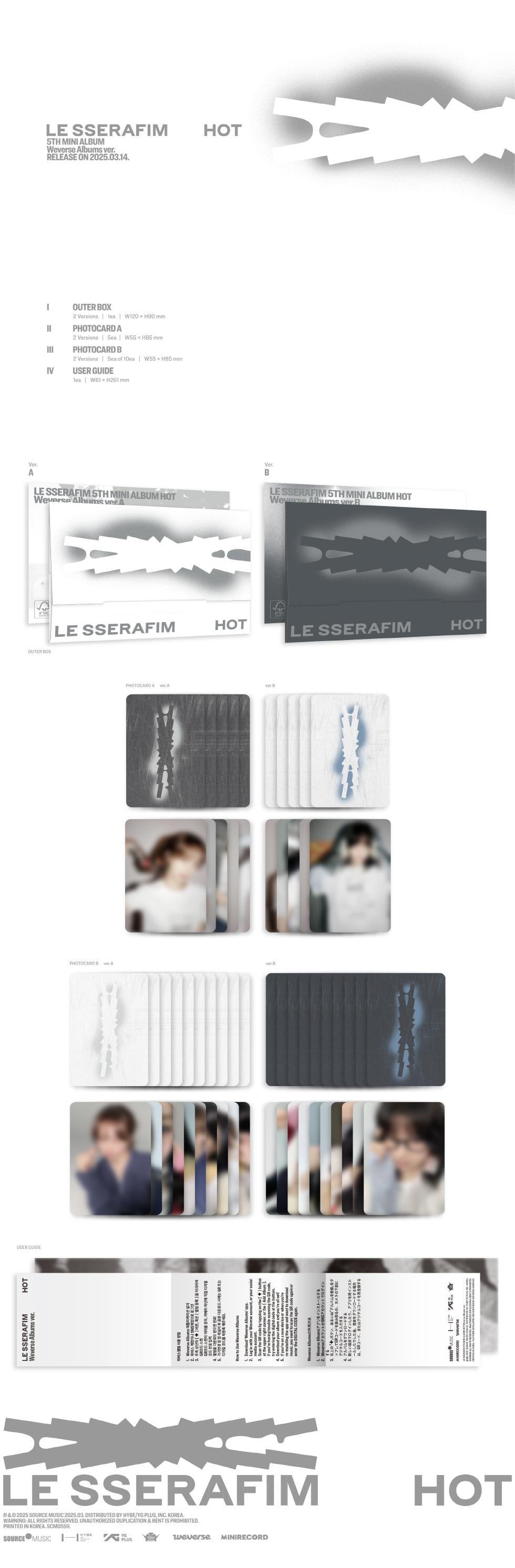 le sserafim hot weverse ラキドロ　5種　3set15枚 楽天市場】☆Weverse特典☆3種セット☆ LE SSERAFIM - 5th Mini