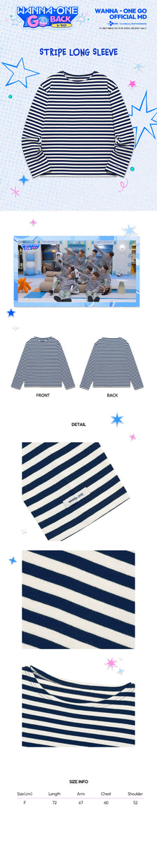 Wanna One Back To Base シャツ WANNA ONE - [WANNA ONE GO : Back to Base] (OFFICIAL MD STRIPE LONG