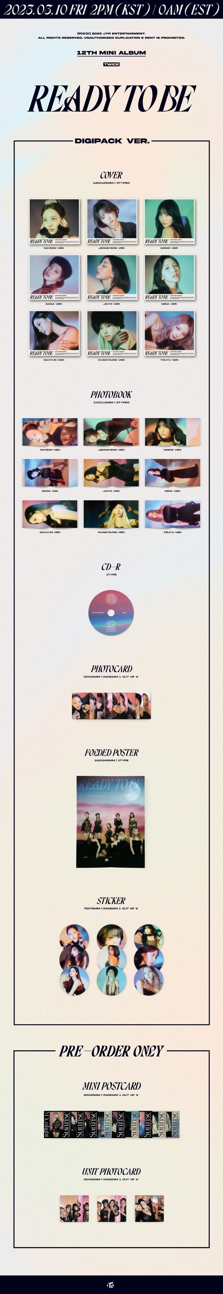 TWICE - [READY TO BE] (12th Mini Album DIGIPACK MINA Version