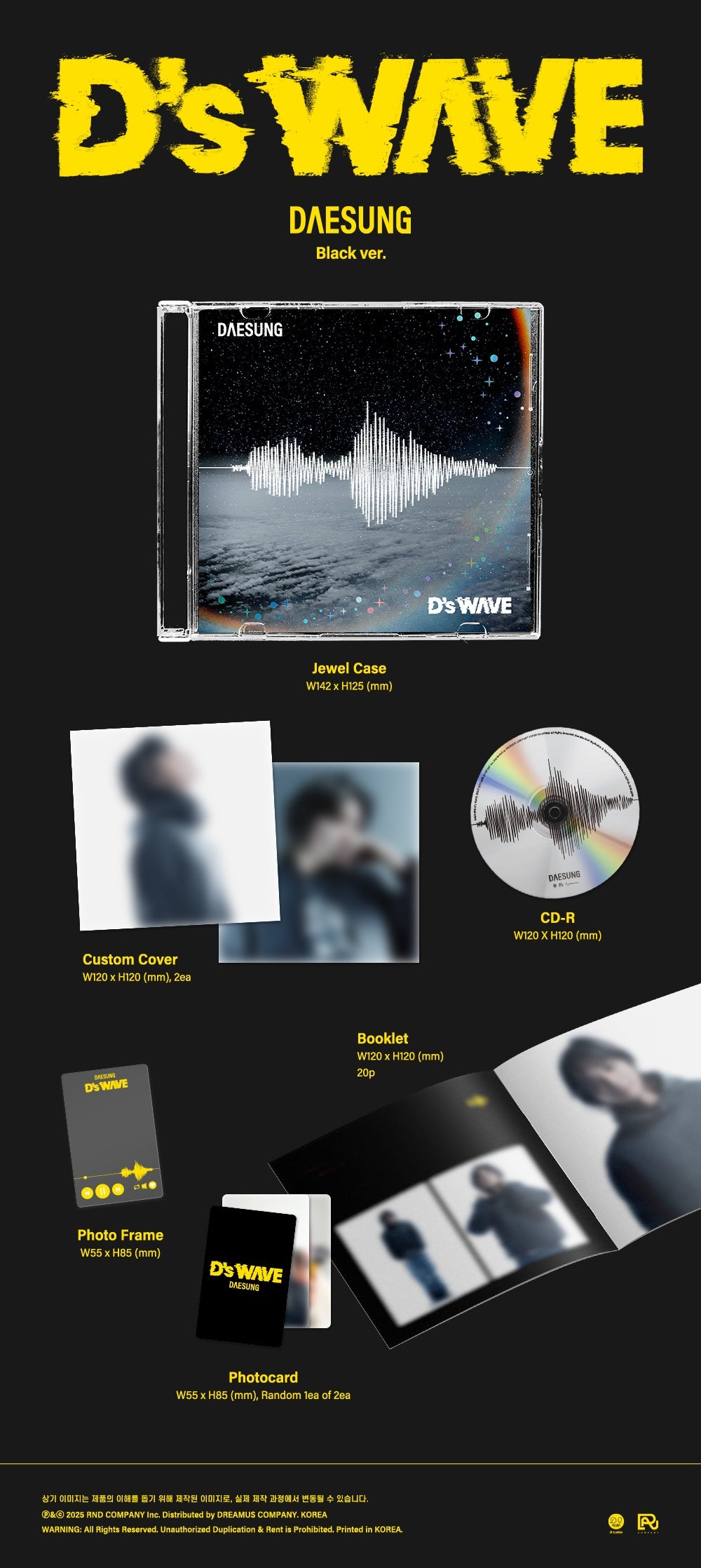 DAESUNG - [D'S WAVE] 1st Mini Album BLACK Version – kpopalbums.com