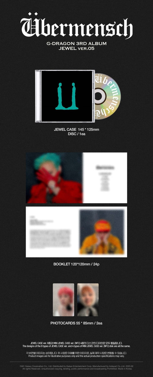 G-DRAGON CD アルバム　韓国　K-POP G-DRAGON - [ÜBERMENSCH] 3rd Album JEWEL VER.5 – kpopalbums.com