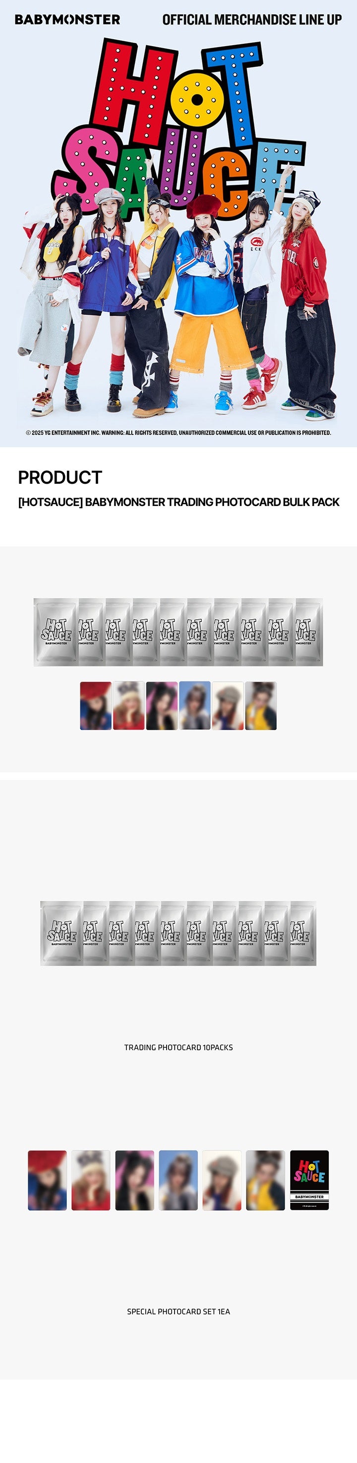 タレントカード BABYMONSTER TRADING PHOTOCARD BULK PACK BABYMONSTER - [HOTSAUCE] (OFFICIAL MD TRADING PHOTOCARD BULK