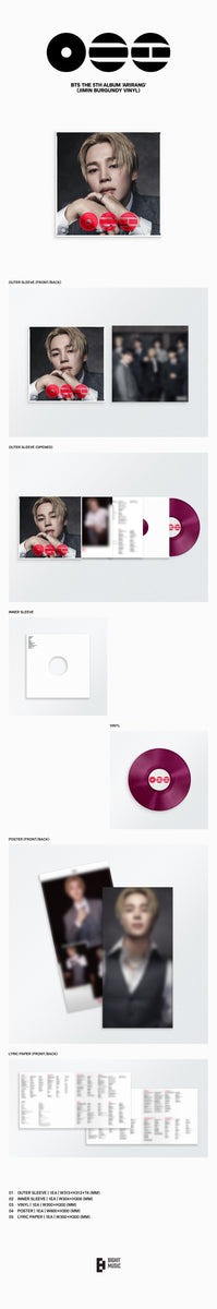 その他 ARIRANG(Standard Vinyl) JIMIN B.T.S ARIRANG [Standard Vinyl Ver.] The 5th Album (Jimin Burgundy