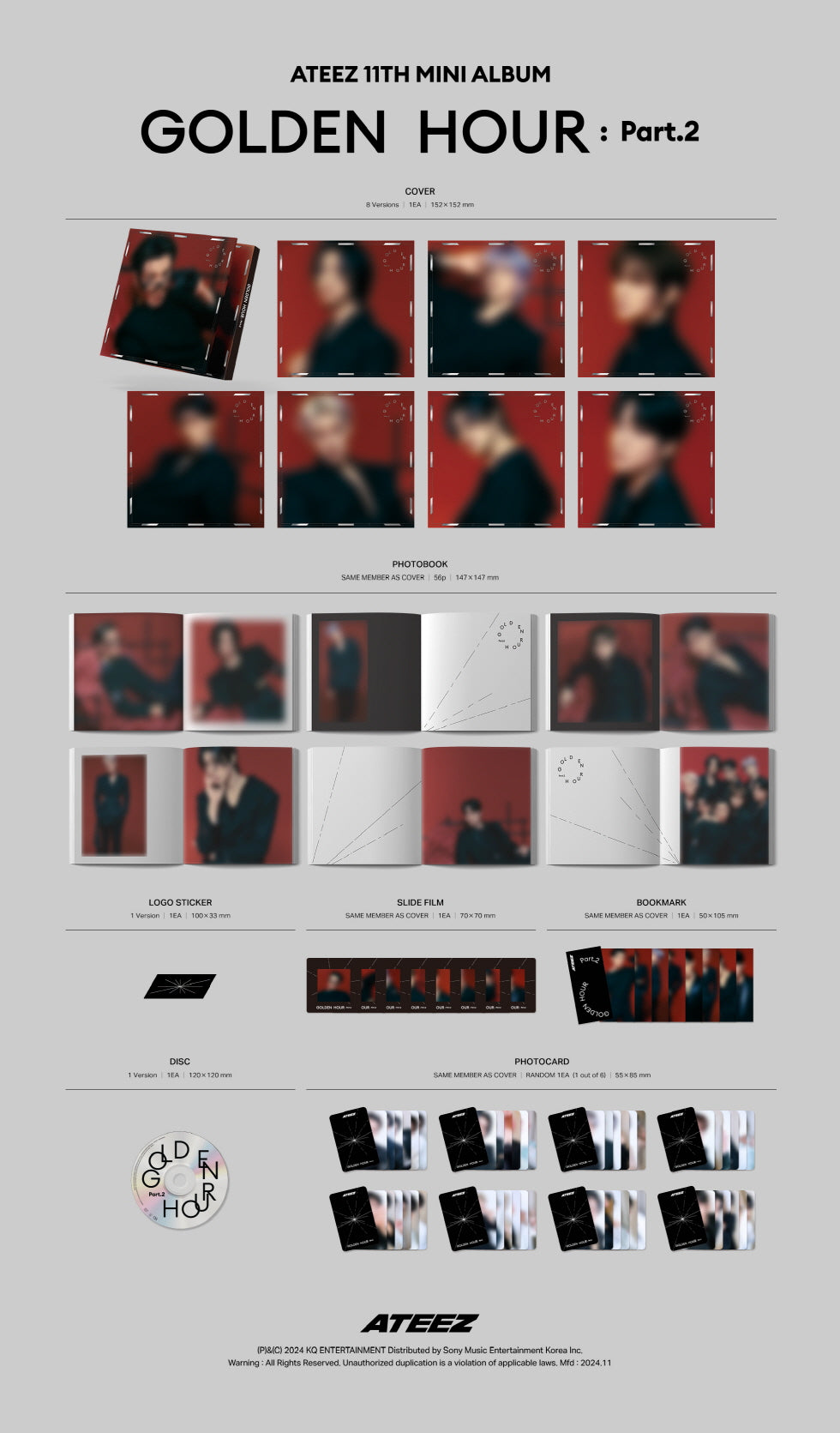 ATEEZ - [GOLDEN HOUR : PART.2] 11th EP Album DIGIPACK