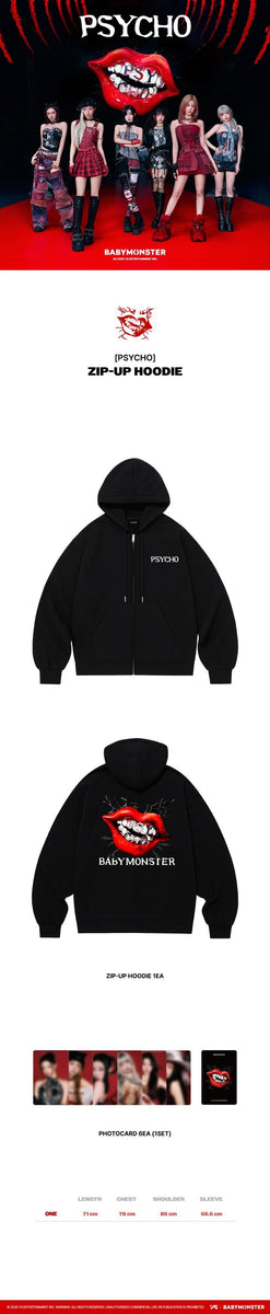 BABYMONSTER - [PSYCHO] (OFFICIAL MD ZIP-UP HOODIE) – kpopalbums.com