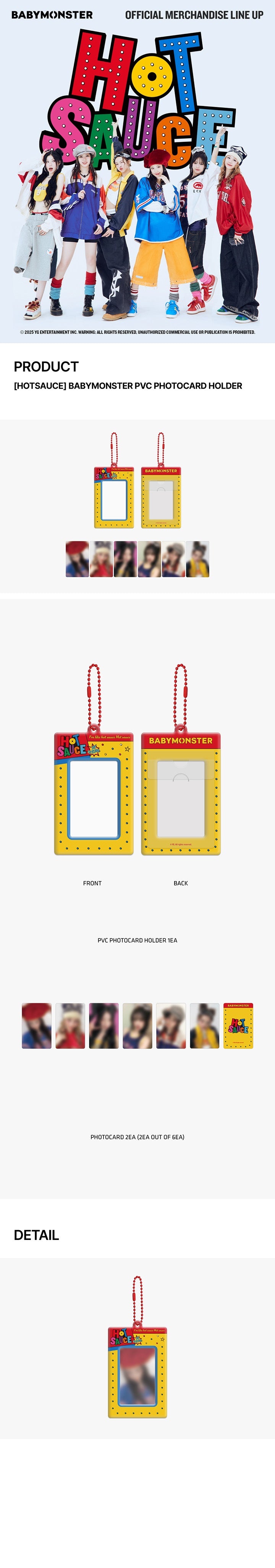 BABYMONSTER - [HOTSAUCE] (OFFICIAL MD PVC PHOTOCARD HOLDER