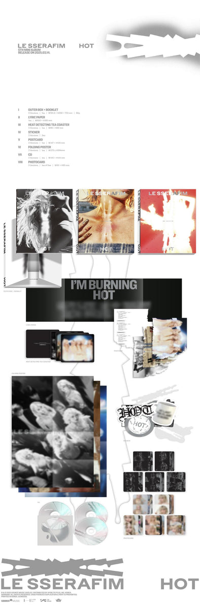 LE SSERAFIM HOT 3形態 コンプリート LE SSERAFIM - [HOT] 5th Mini Album 3 Version SET