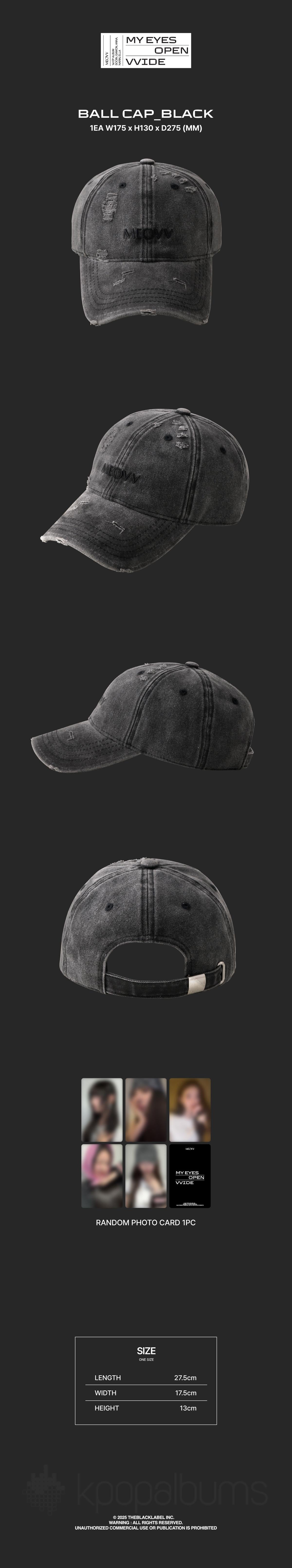 MEOVV - [MY EYES OPEN VVIDE] MD BALL CAP BLACK – kpopalbums.com