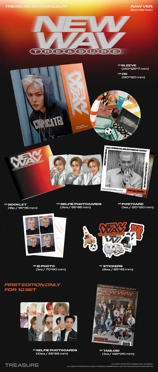 TREASURE - [NEW WAV] 4th Mini Album RAW ASAHI Version – kpopalbums.com
