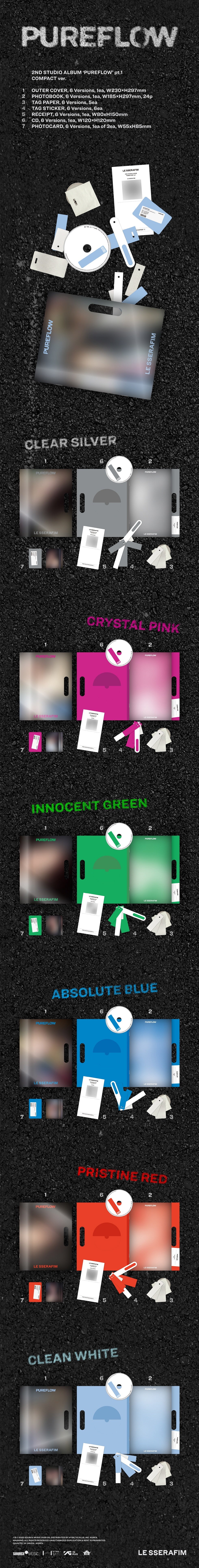 [Album Specifications] Total of 6 versions (CLEAR SILVER / CRYSTAL PINK / INNOCENT GREEN / ABSOLUTE BLUE / PRISTINE RED / ...