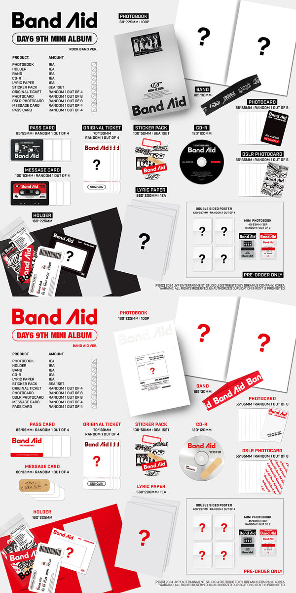 DAY6 - [BAND AID] 9th Mini Album 2 Version SET – kpopalbums.com