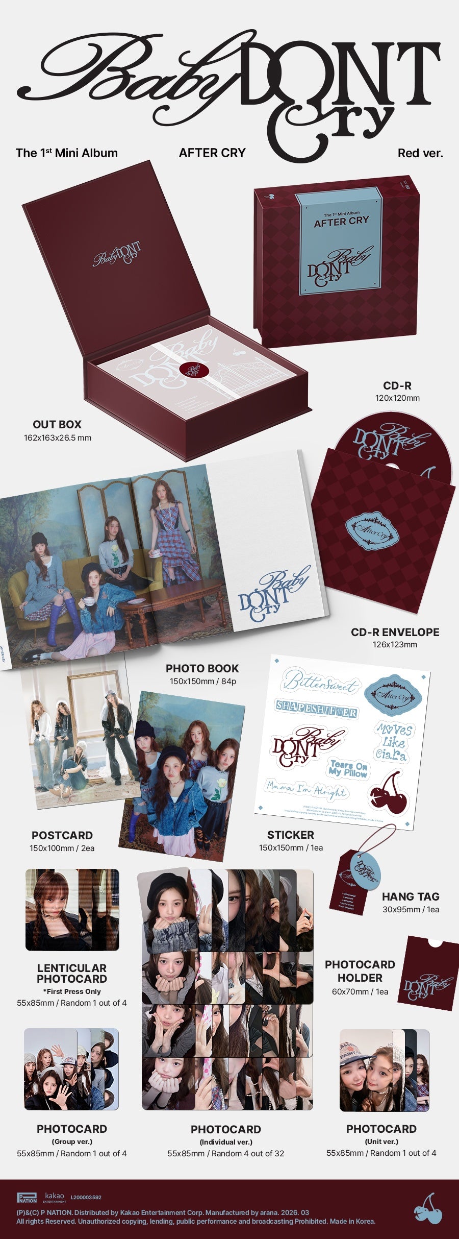 Baby DONT Cry - [AFTER CRY] 1st Mini Album 2 Version SET