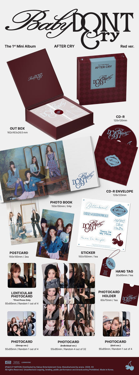 Baby DONT Cry - [AFTER CRY] 1st Mini Album 2 Version SET