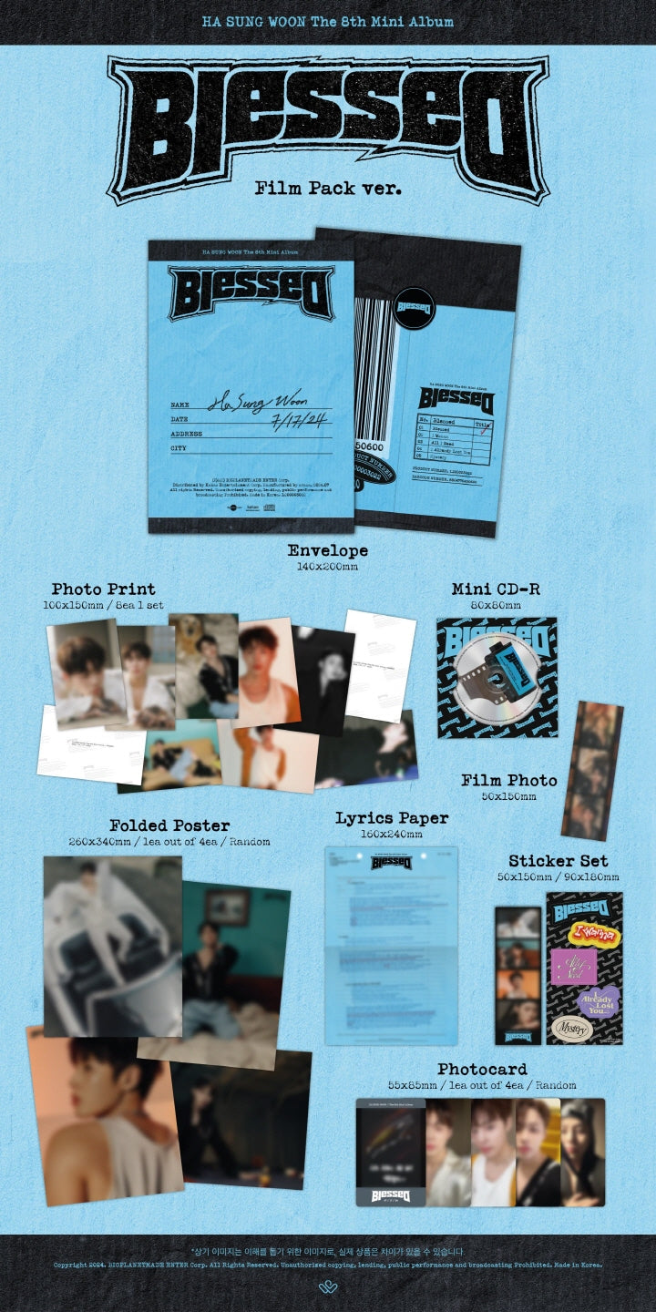 HASUNGWOON - [BLESSED] 8th Mini Album FILM PACK Version