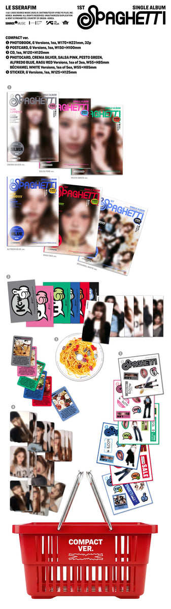 Le sserafim spaghetti 6形態 新品未開封　CD 30枚 LE SSERAFIM - [SPAGHETTI] 1st Single Album COMPACT 6 Version SET