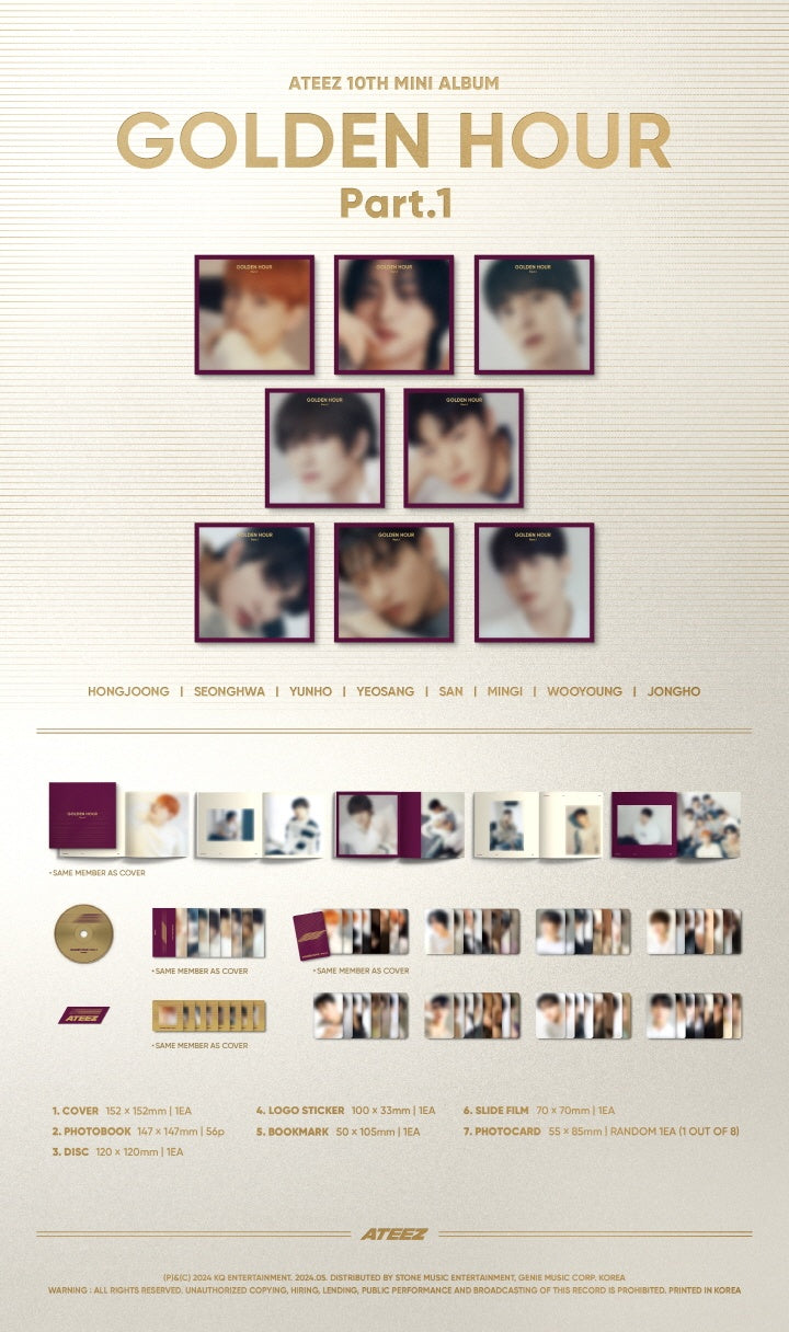 ATEEZ - [GOLDEN HOUR : Part.1] 10th Mini Album DIGIPAK SEONGHWA