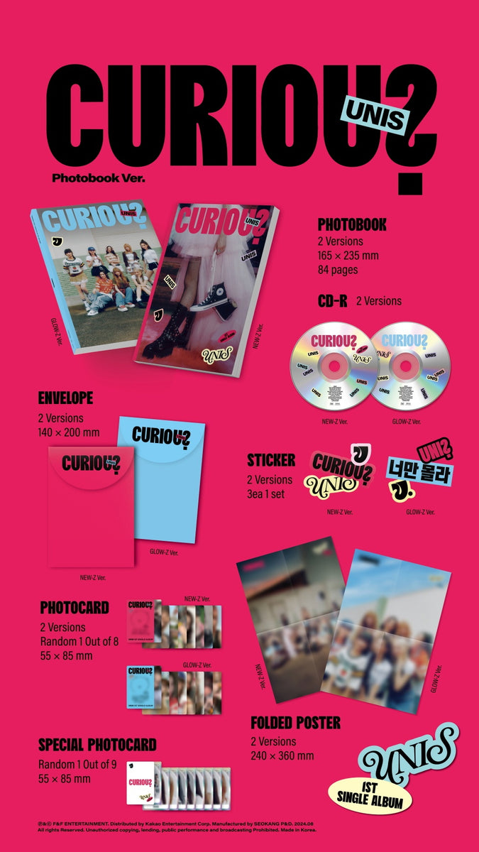 UNIS CIRIOUS hellolive チェリー サイン ソウォン UNIS - [CURIOUS] 1st Single Album PHOTOBOOK GLOW-Z Version