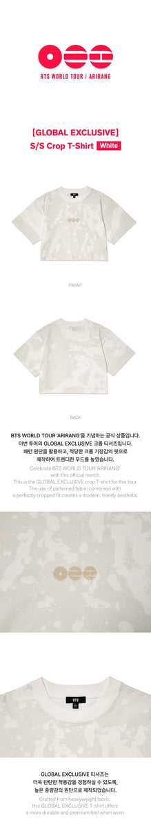 BTS - [ARIRANG] (WORLD TOUR MD S/S Crop T-Shirt (White