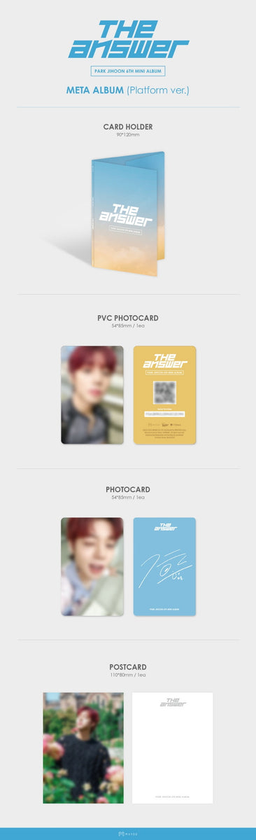 PARK JI HOON - [THE ANSWER] (6th Mini Album PLATFORM Version ...