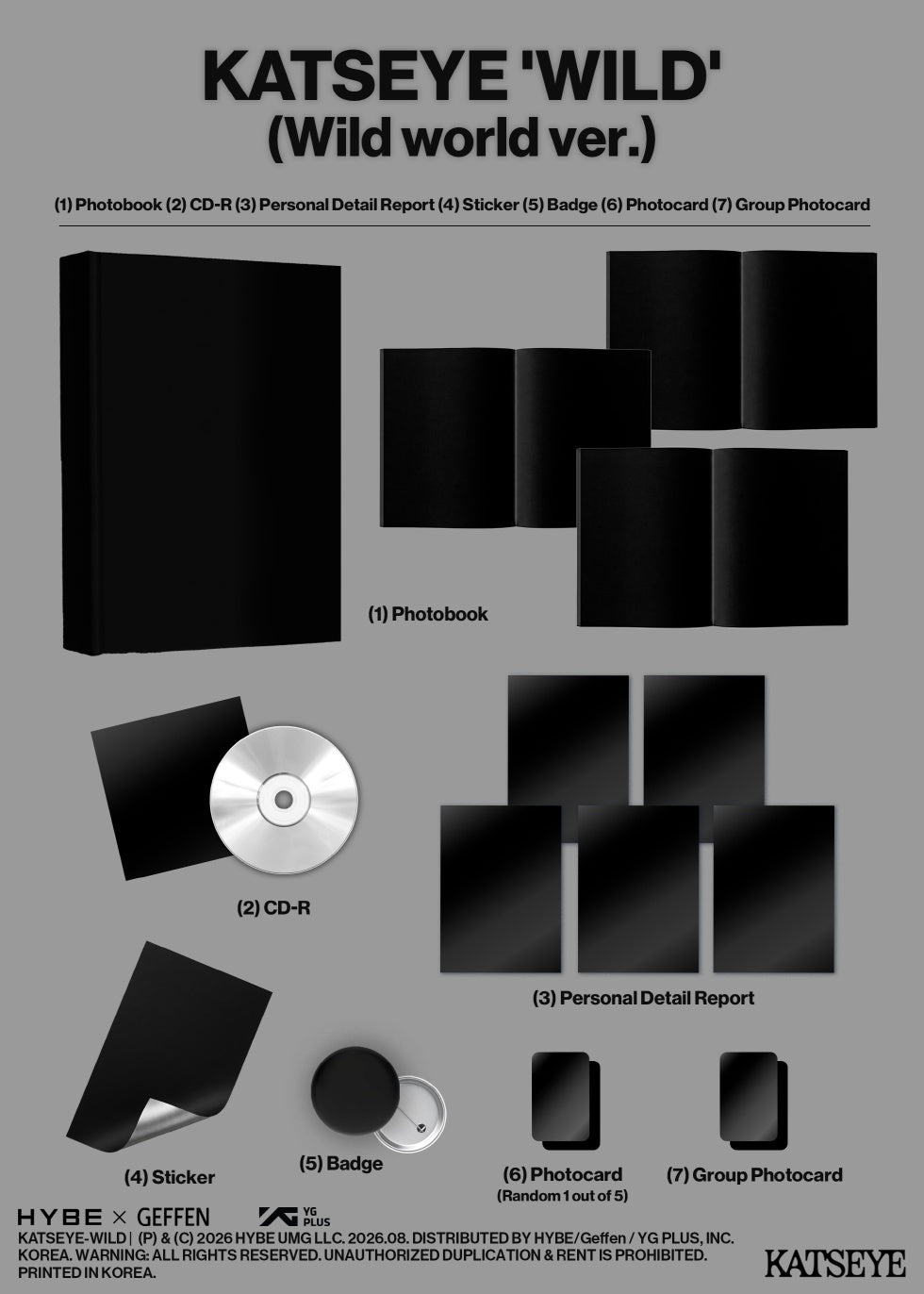 [Spec] Total of 2 types (Wild world ver. / Wild heart ver.) Wild world ver. - Photobook: 1 type per version - CD-R: 1 vers...