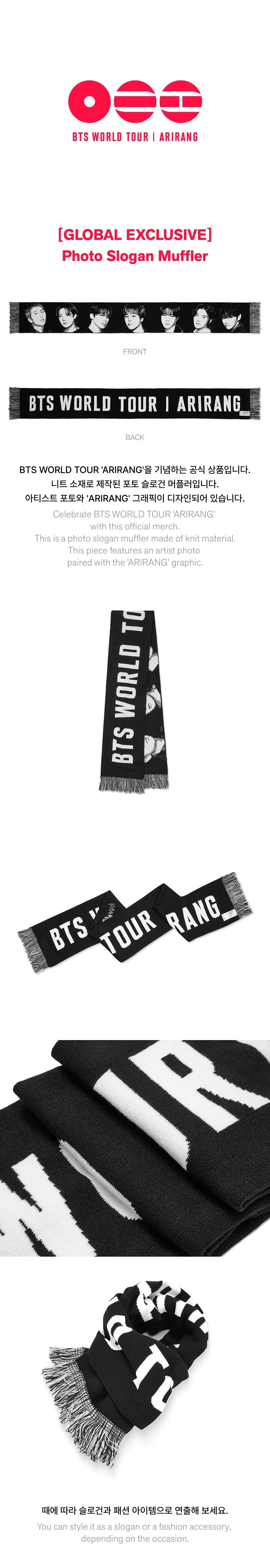 BTS - [ARIRANG] (WORLD TOUR MD Photo Slogan Muffler) – kpopalbums.com