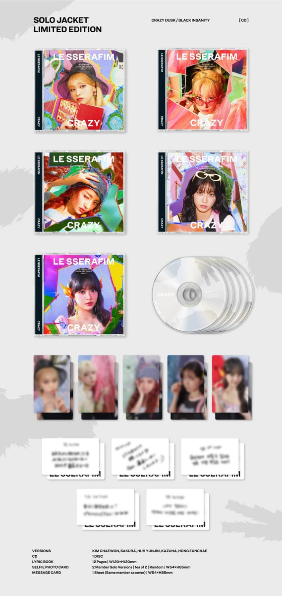 LE SSERAFIM - [CRAZY] 3rd Single JAPAN SOLO HONG EUNCHAE Version