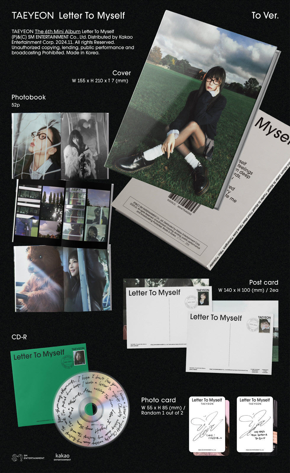 *Album specifications - Cover: 1 type - Photobook: 52p - CD-R: 1 type - Postcard: 2 types inserted - Photocard: Randomly i...