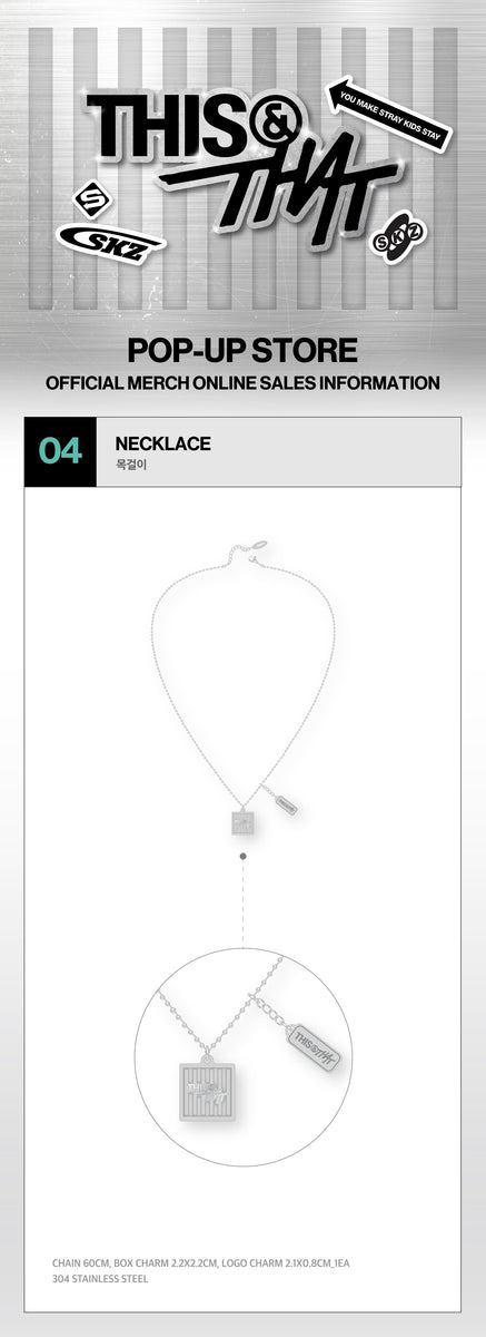 straykids スキズ ネックレス　MD　ポップアップ E758 Stray Kids - [THIS & THAT] POP-UP MD NECKLACE – kpopalbums.com