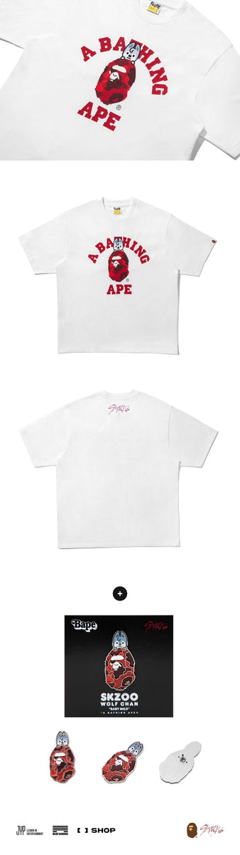Stray Kids - [BAPE X Stray Kids] (MD Wolf Chan College Tee M +