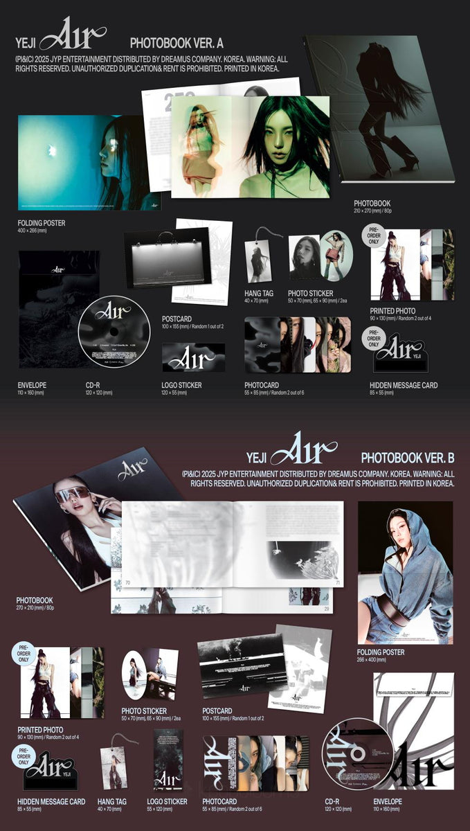 ITZY YEJI AIR willmusic 応募者特典　トレカ　3枚セット YEJI (ITZY) - [AIR] Album PHOTOBOOK A Version – kpopalbums.com