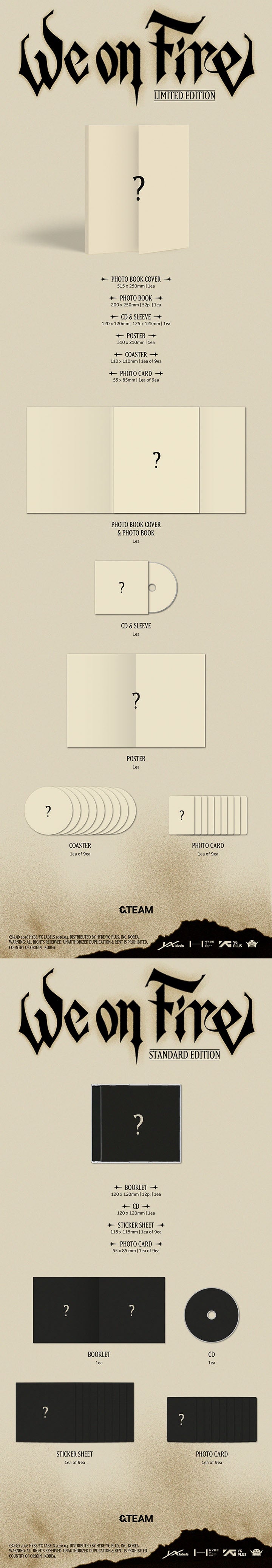 &TEAM - [WE ON FIRE] 3rd EP Album LIMITED + SRANDARD SET