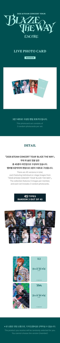 &TEAM[BTW ENCORE] LIVE PHOTO CARD コンプセット &TEAM - [BLAZE THE WAY] (2026 CONCERT TOUR ENCORE MD LIVE PHOTO