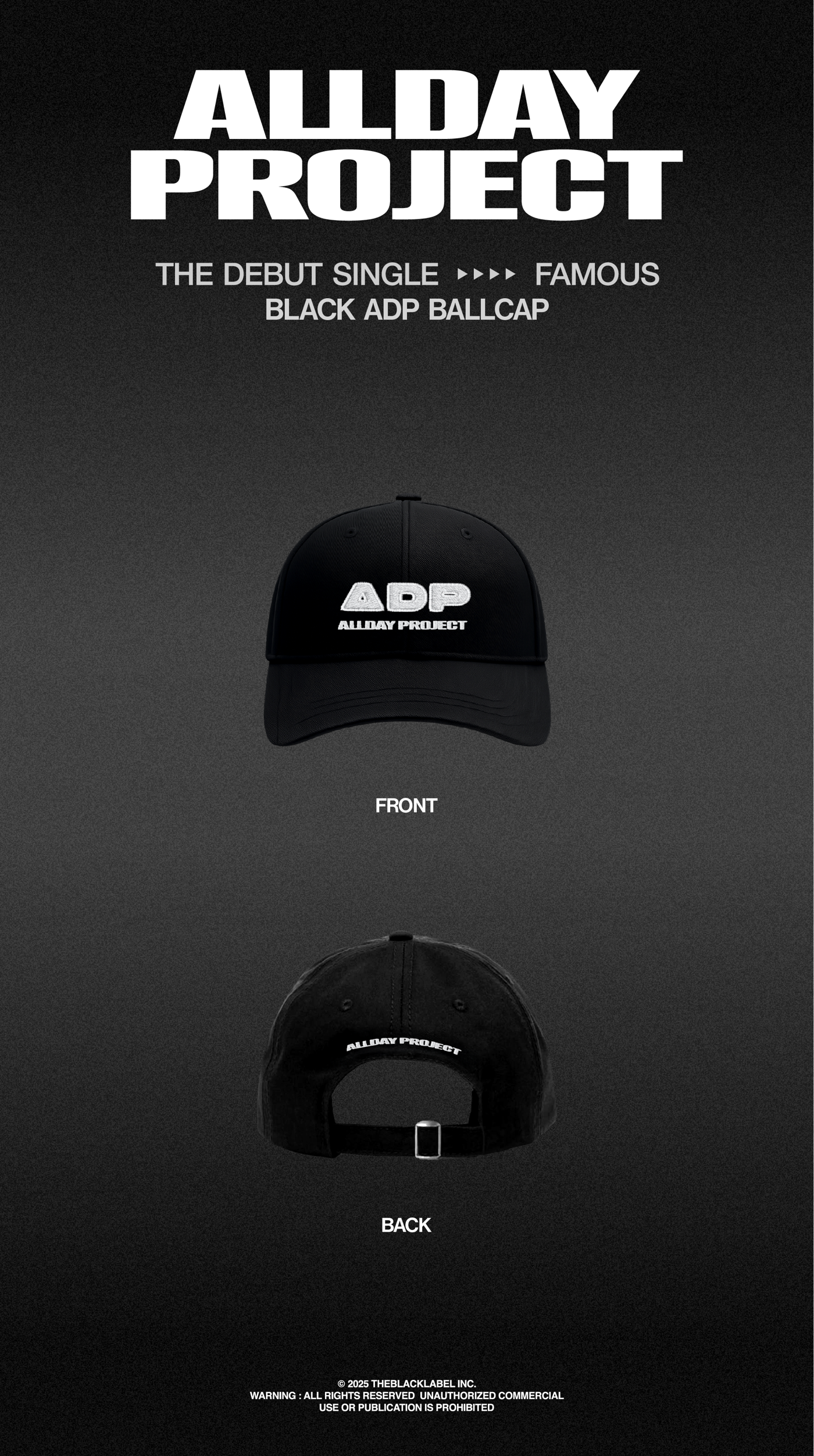 【完売品】alldayproject ADP キャップ 帽子 ポップアップグッズ ALLDAY PROJECT - [FAMOUS] (OFFICIAL MD BLACK ADP LOGO BALL