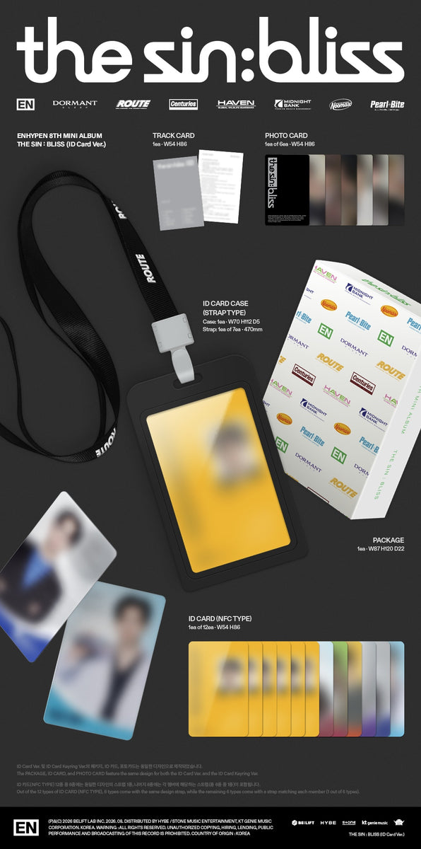 ENHYPEN IDカード セット 7種 ENHYPEN - [THE SIN : BLISS] 8th Mini Album ID CARD Version