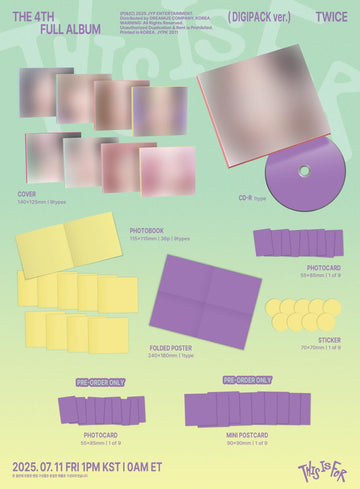 (PRE-ORDER) TWICE - [THIS IS FOR] 4th Album DIGIPACK 9 Version SET
