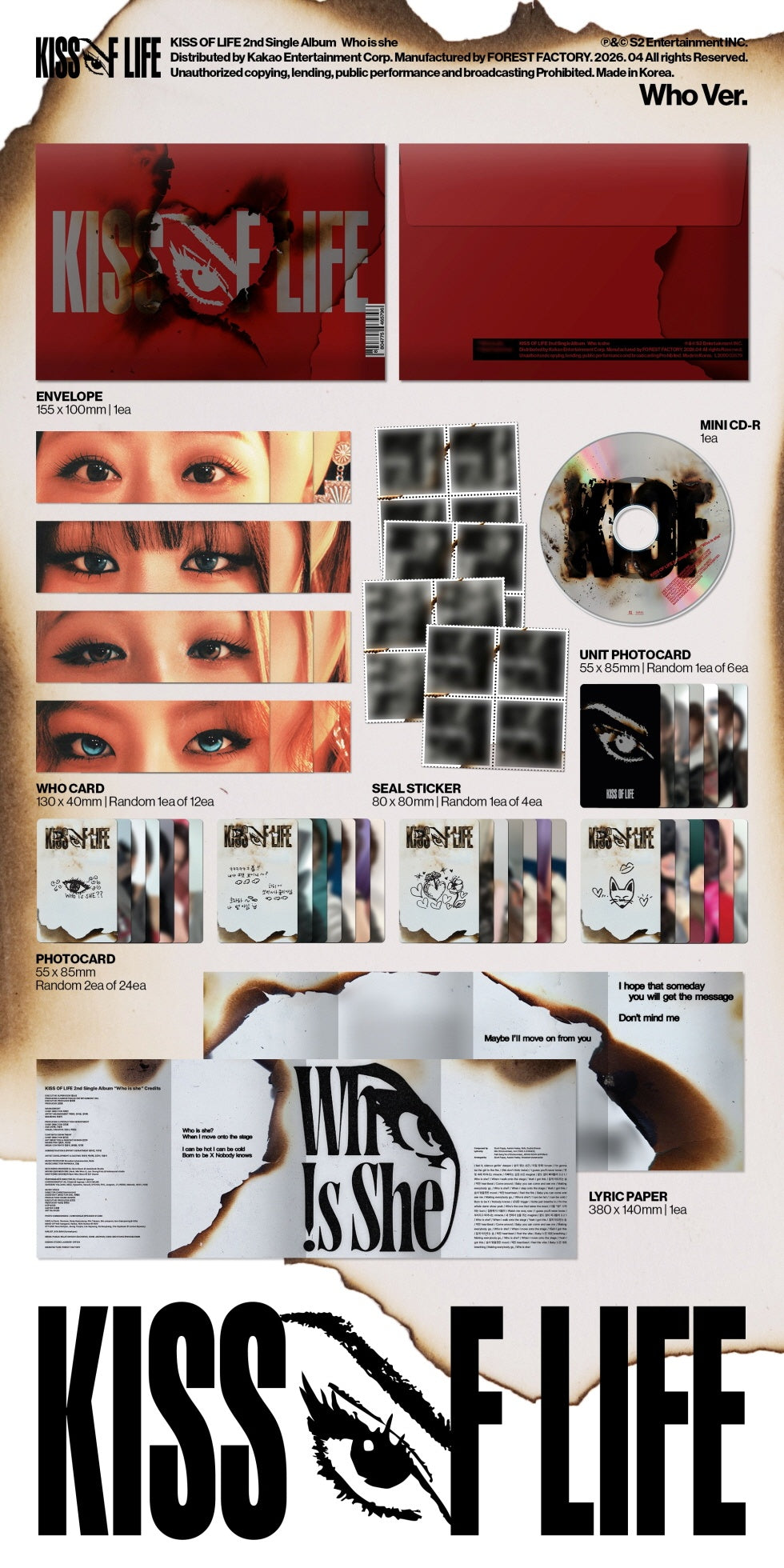 *Album specifications - MINI CD-R: 1 type - PHOTOCARD: 55mm x 85mm / Inserts 2 random designs out of 24 - UNIT PHOTOCARD: ...