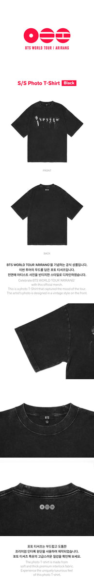 BTS - [ARIRANG] (WORLD TOUR MD S/S Photo T-Shirt (Black