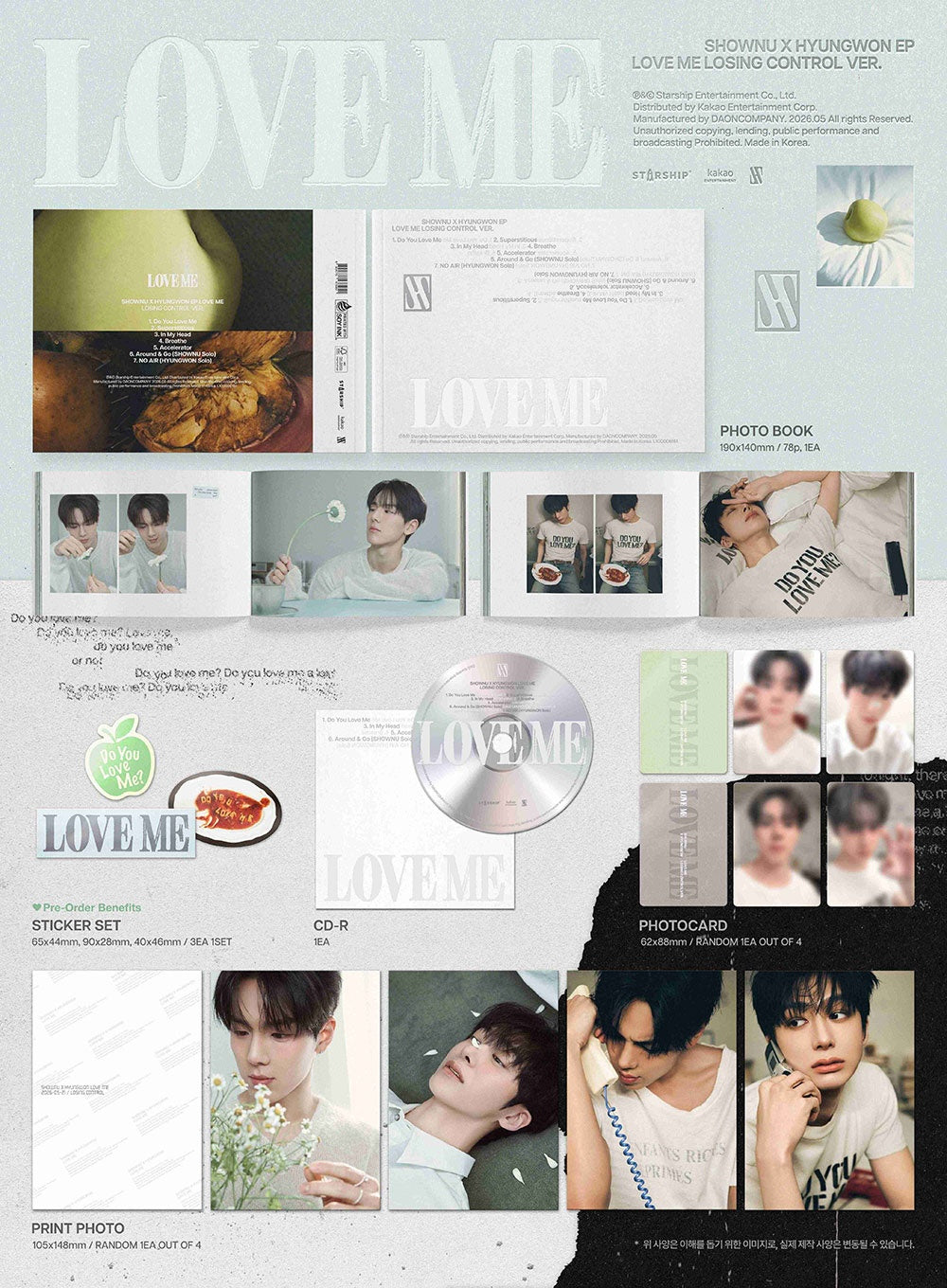 SHOWNU X HYUNGWON - [LOVE ME] EP Album 3 Version SET – kpopalbums.com
